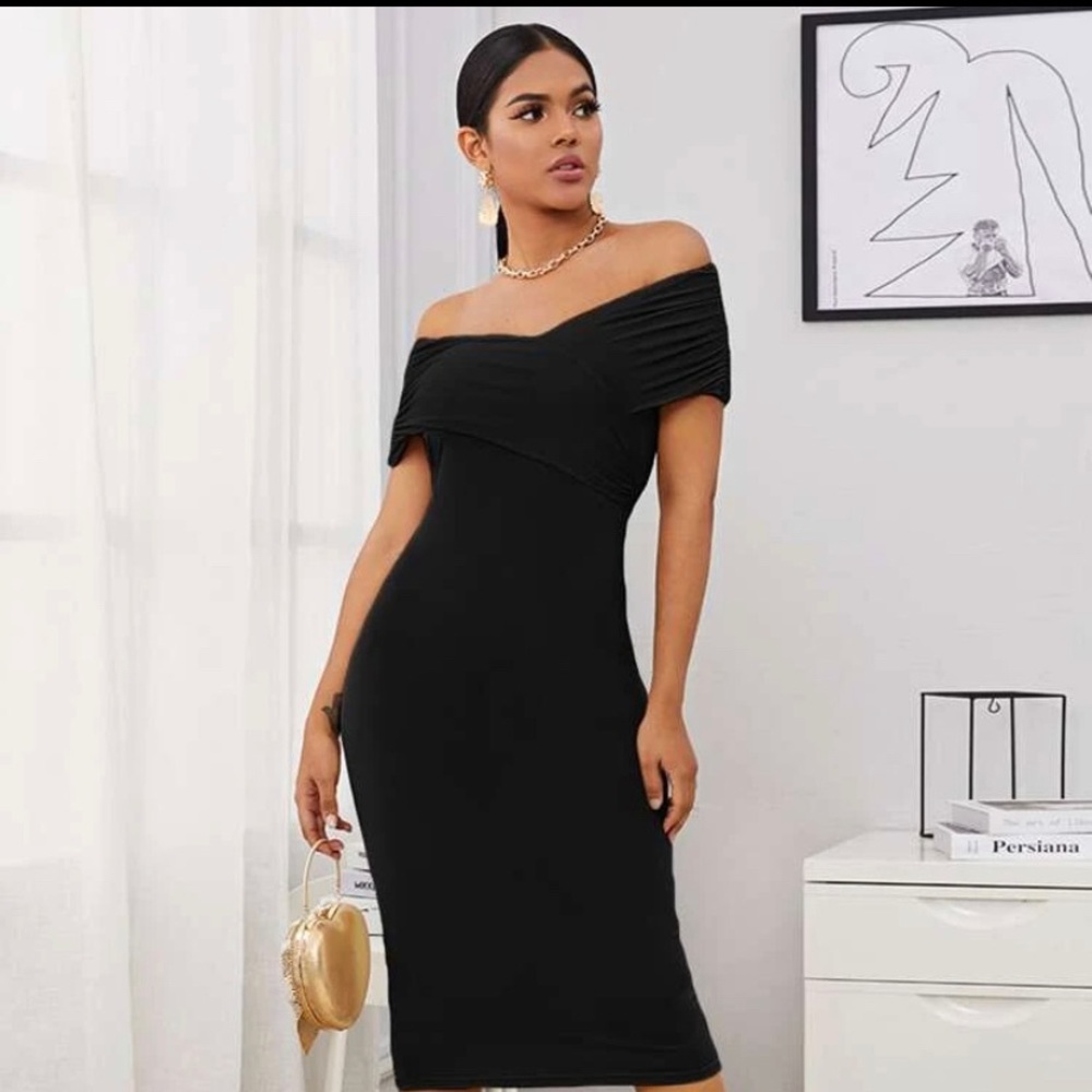 Black off the shoulder dress